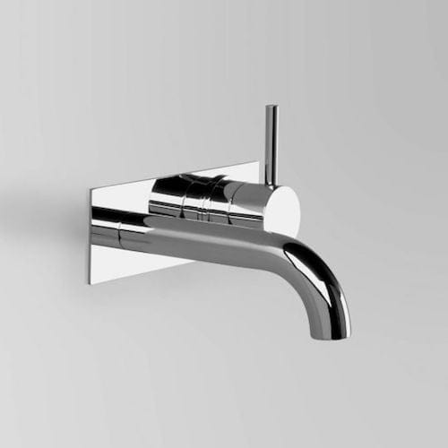 Astra Walker Basin Taps Astra Walker Icon Wall Mixer Set on Backplate with 155mm Curved Spout