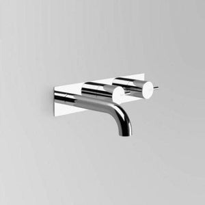 Astra Walker Basin Taps Astra Walker Icon Wall Set on Backplate Offset with 155mm Curved Spout