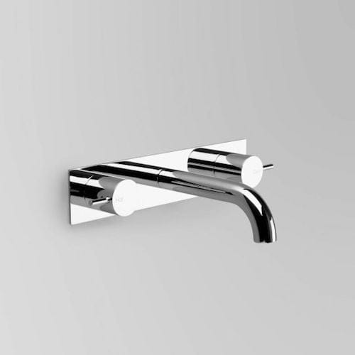 Astra Walker Basin Taps Astra Walker Icon Wall Set on Backplate with 200mm Curved Spout