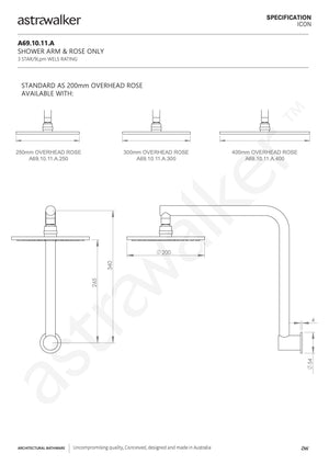 Astra Walker Showers Astra Walker Icon Wall Mounted Shower with 400mm Rose