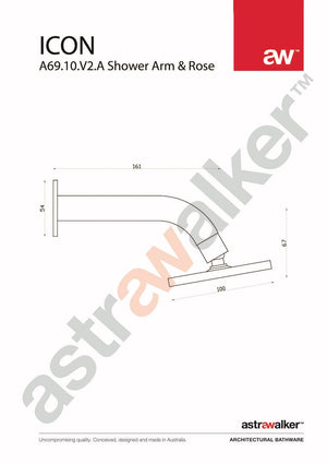 Astra Walker Showers Astra Walker Icon Wall Mounted Shower with 100mm Rose