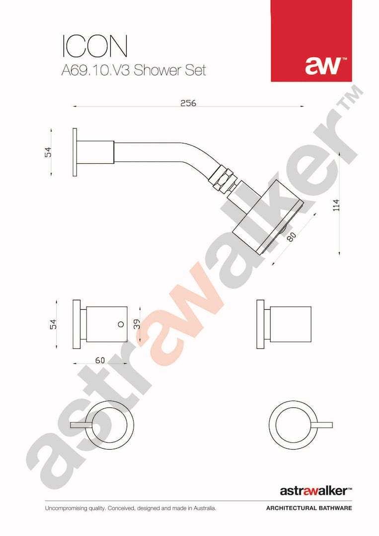 Astra Walker Showers Astra Walker Icon Wall Mounted Shower Set with 80mm Rose