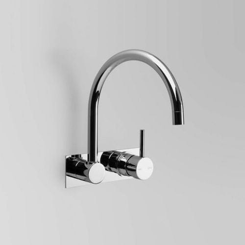 Astra Walker Basin Taps Astra Walker Icon Gooseneck Wall Mixer Set on Backplate