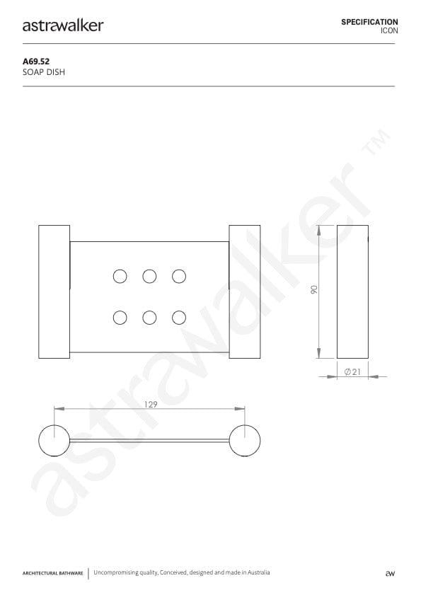 Astra Walker Bathroom Accessories Astra Walker Icon Soap Dish | 316 Stainless Steel