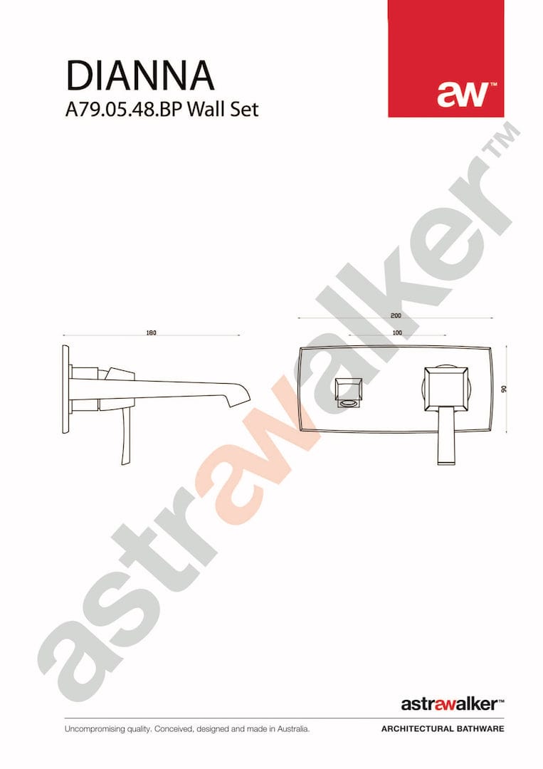 Astra Walker Basin Taps Astra Walker Dianna Wall Set on Backplate