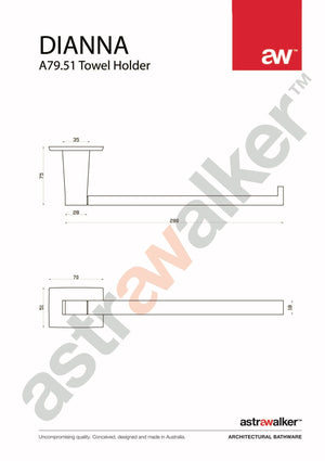 Astra Walker Bathroom Accessories Astra Walker Dianna Hand Towel Holder