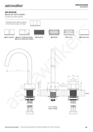 Astra Walker Basin Taps Astra Walker Assemble Progressive Gooseneck Basin Mixer Set | Minimal Handle