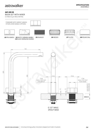 Astra Walker Basin Taps Astra Walker Assemble Progressive Basin Mixer Set | Dial Handle