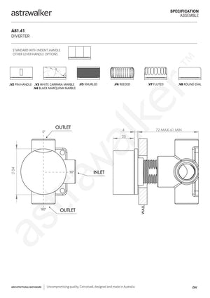 Astra Walker Diverter Astra Walker Assemble Diverter | Minimal Handle