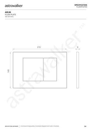 Astra Walker Flush Plate Astra Walker Square Flush Plate | ABS Plastic