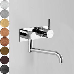 Astra Walker Basin Taps Astra Walker Icon Wall Mixer Set on Backplate with 203mm Underslung Swivel Spout