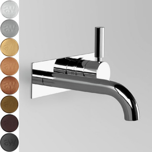 Astra Walker Basin Taps Astra Walker Icon + Lever Wall Mixer Set on Backplate with 250mm Spout