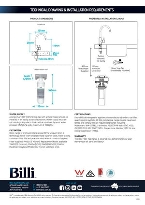 Billi Kitchen Tap Billi Still Filtered Tap | Square