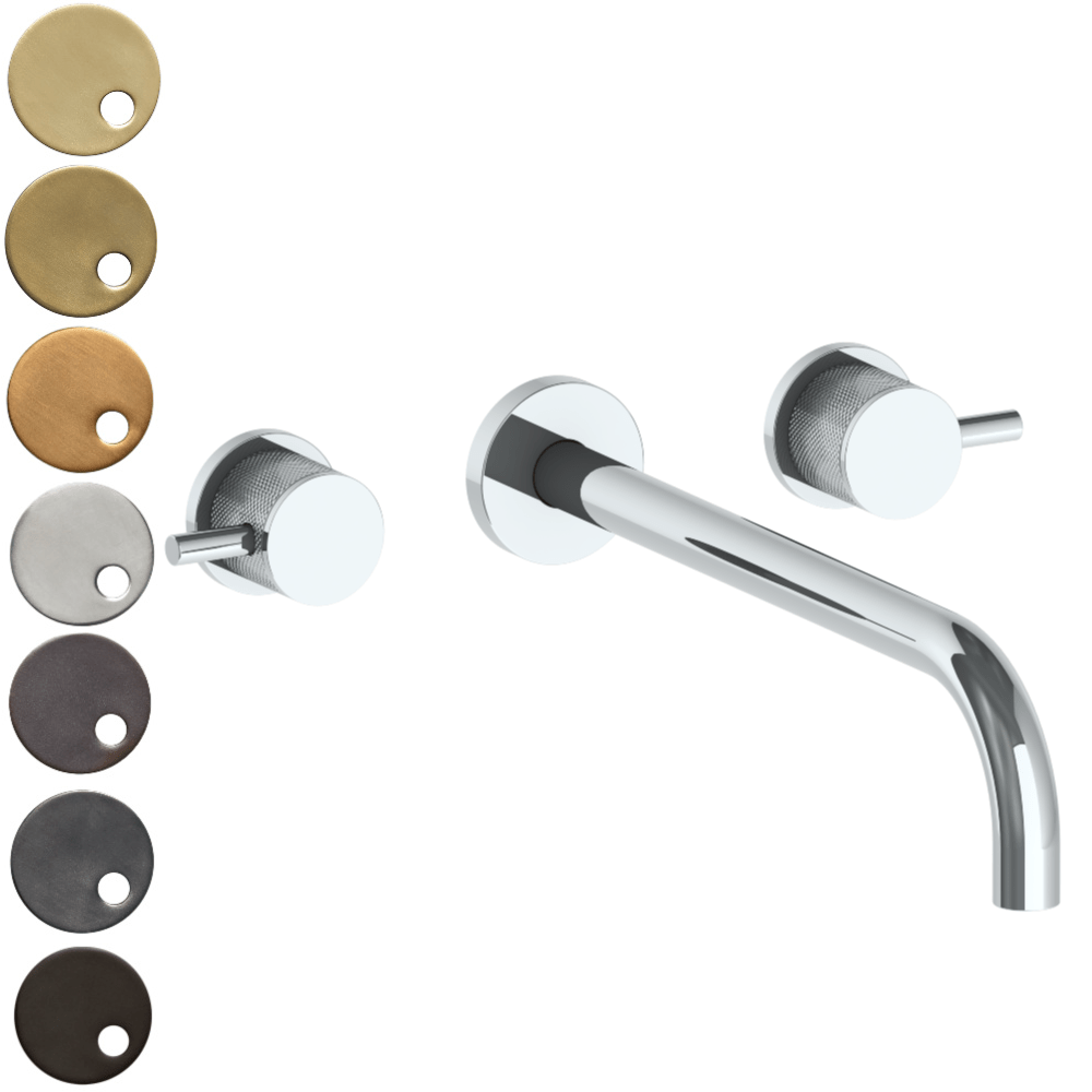 The Watermark Collection Basin Taps Polished Chrome The Watermark Collection Titanium Wall Mounted 3 Hole Basin Set with 296mm Spout