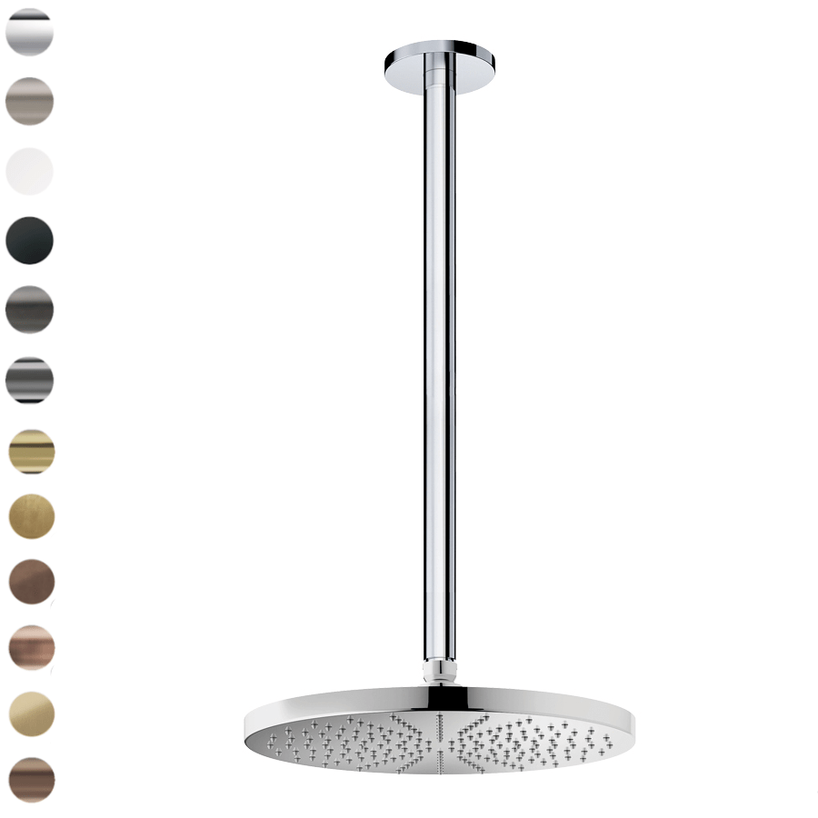 Plumbline Shower Buddy 250mm Ceiling Mount Rainhead with 450mm Arm