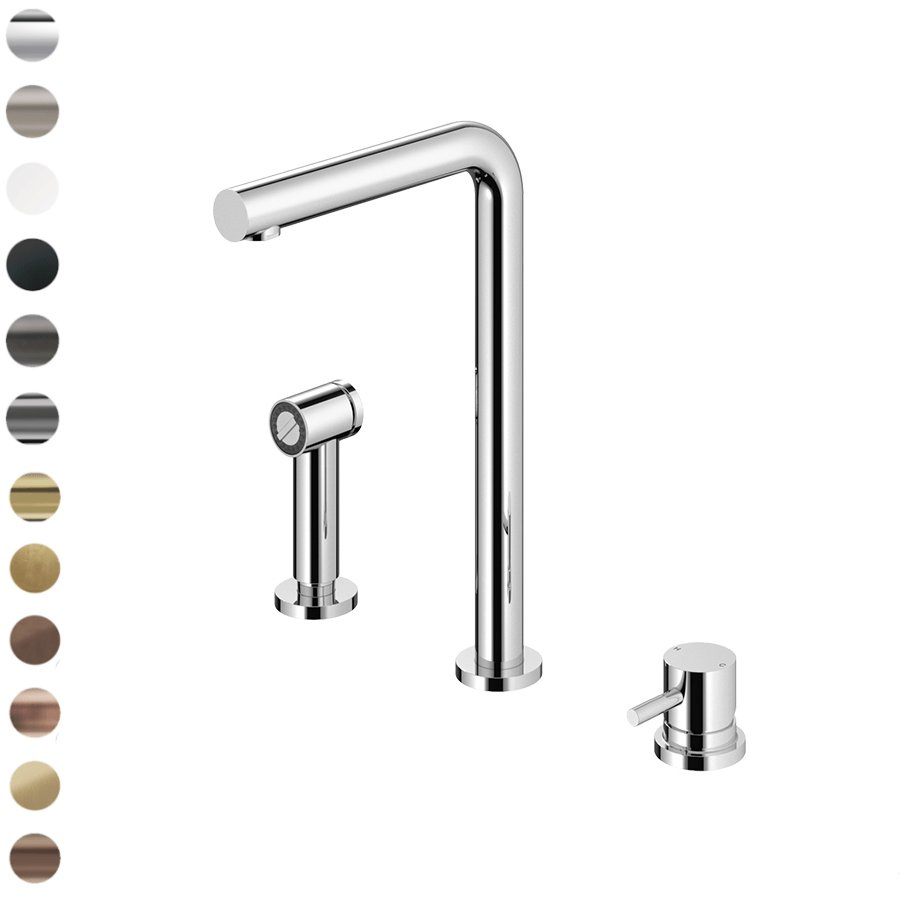 Plumbline Kitchen Tap Buddy 3 Hole Kitchen Mixer with Rinse Spray