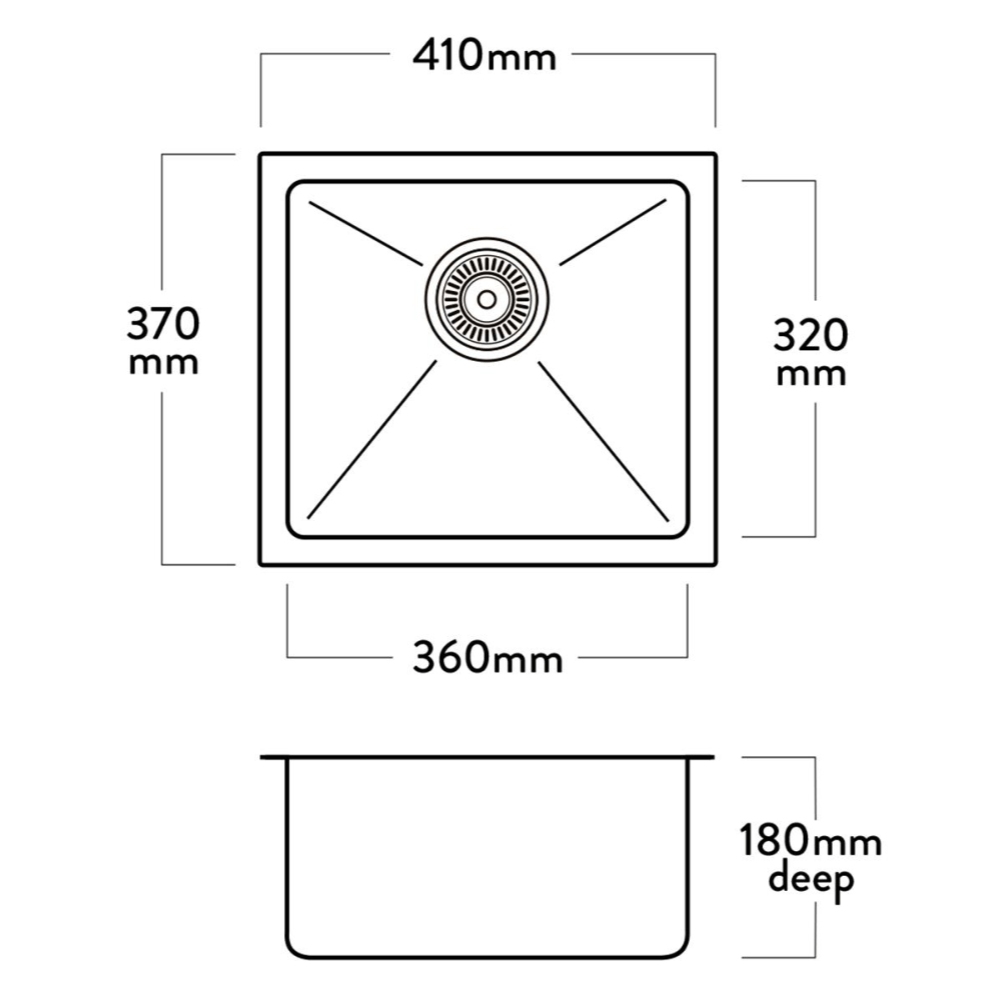 Mercer Kitchen Sinks Mercer DV Somerset Single Sink | 360mm