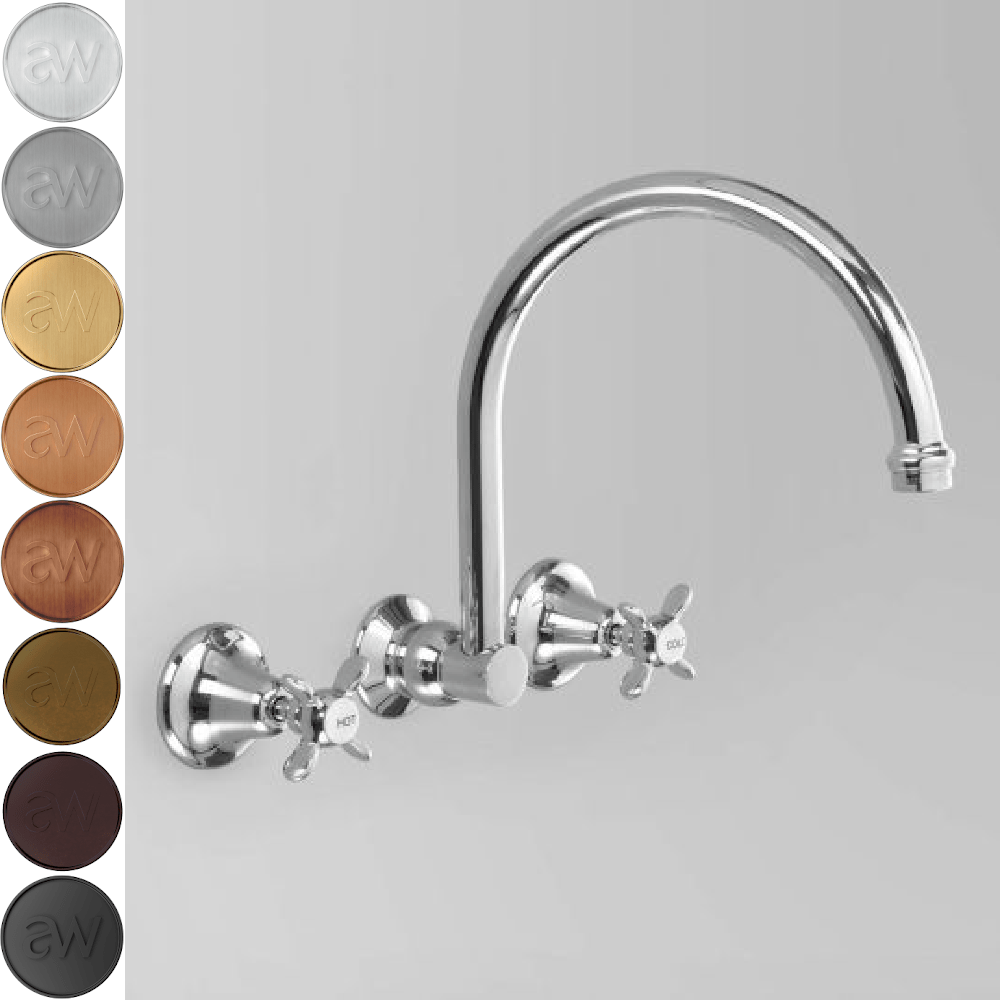 Astra Walker Kitchen Taps Astra Walker Olde English Gooseneck Wall Set with 260mm Spout