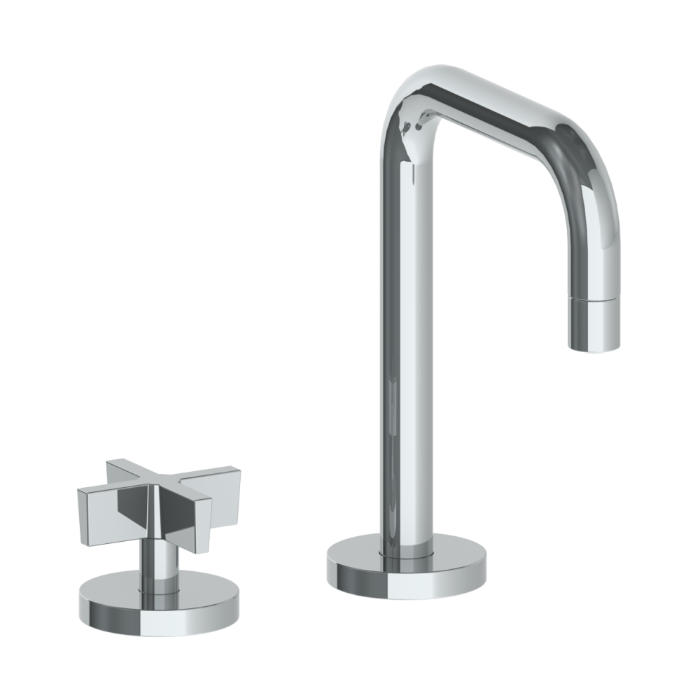 The Watermark Collection Basin Taps Polished Chrome The Watermark Collection London 2 Hole Basin Set with Square Spout | Cross Handle