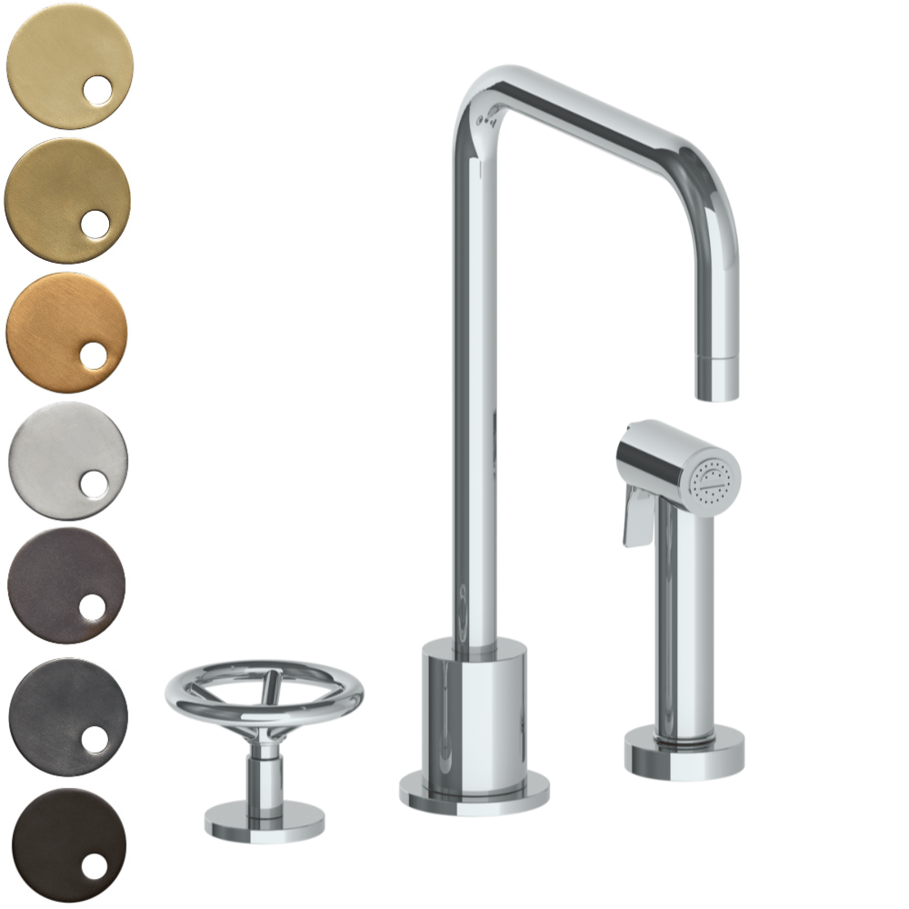 The Watermark Collection Kitchen Taps Polished Chrome The Watermark Collection Brooklyn 2 Hole Kitchen Set with Seperate Pull Out Rinse Spray