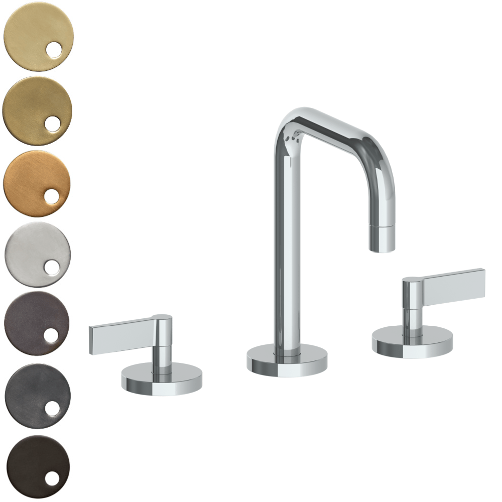 The Watermark Collection Basin Taps Polished Chrome The Watermark Collection London 3 Hole Basin Set with Square Spout | Lever Handle