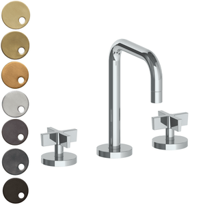 The Watermark Collection Basin Taps Polished Chrome The Watermark Collection London 3 Hole Basin Set with Square Spout | Cross Handle