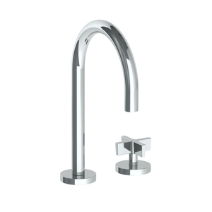 The Watermark Collection Basin Taps Polished Chrome The Watermark Collection London 2 Hole Basin Set with Swan Spout | Cross Handle