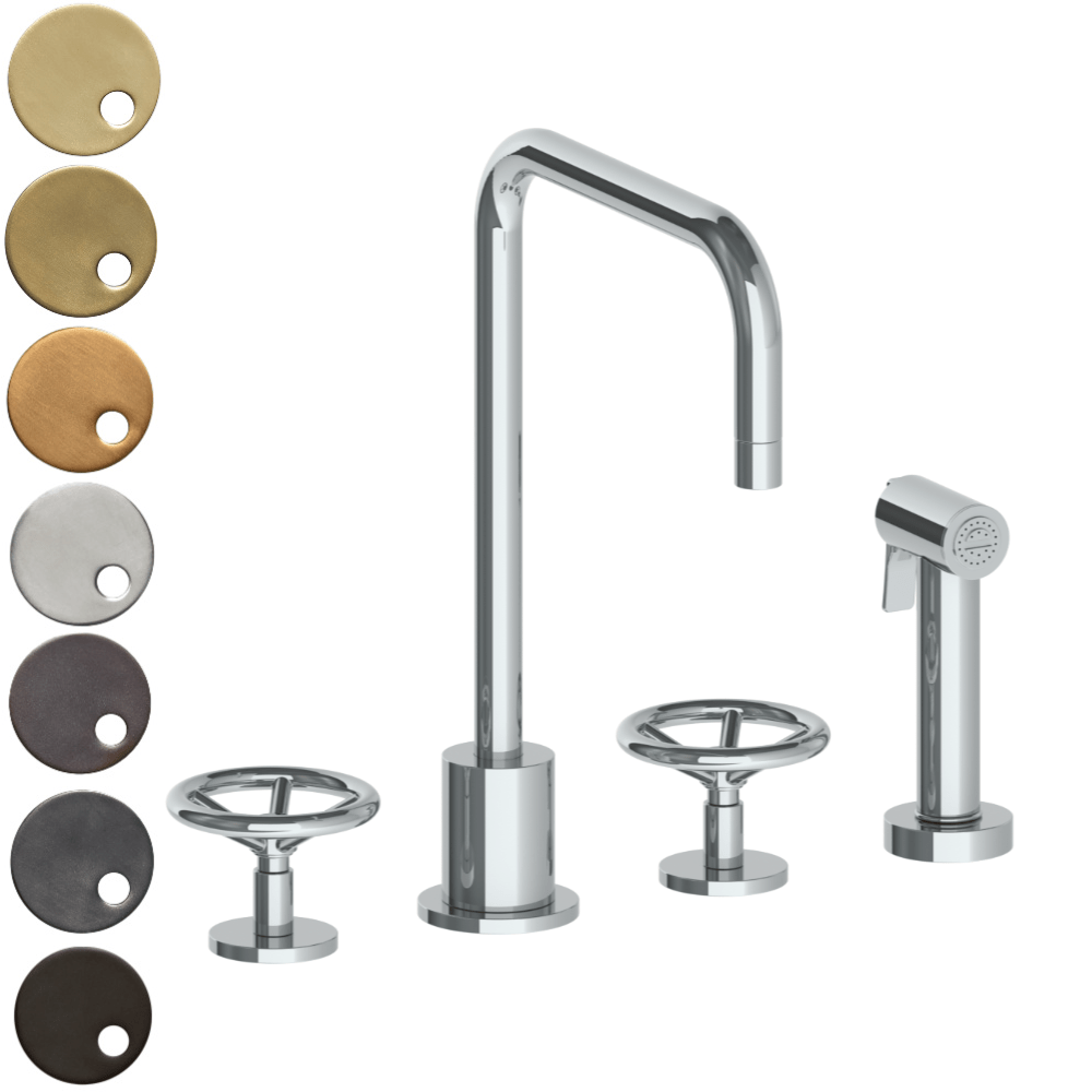 The Watermark Collection Kitchen Taps Polished Chrome The Watermark Collection Brooklyn 3 Hole Kitchen Set with Seperate Pull Out Rinse Spray