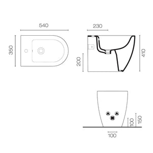 Plumbline Toilet Catalano Sfera 54 Floor Mount Bidet | Gloss White