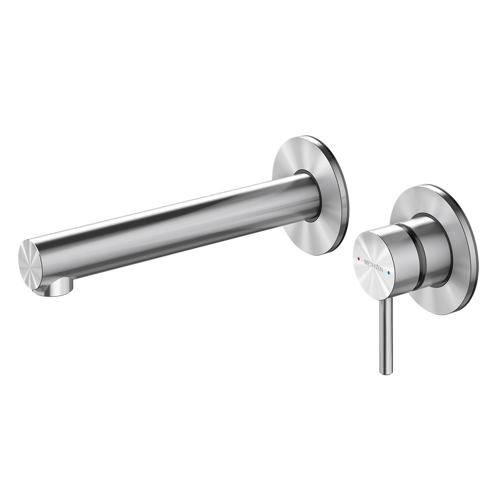 Methven Basin Taps Methven Tūroa Wall Mounted Basin Mixer with Spout | Stainless Steel