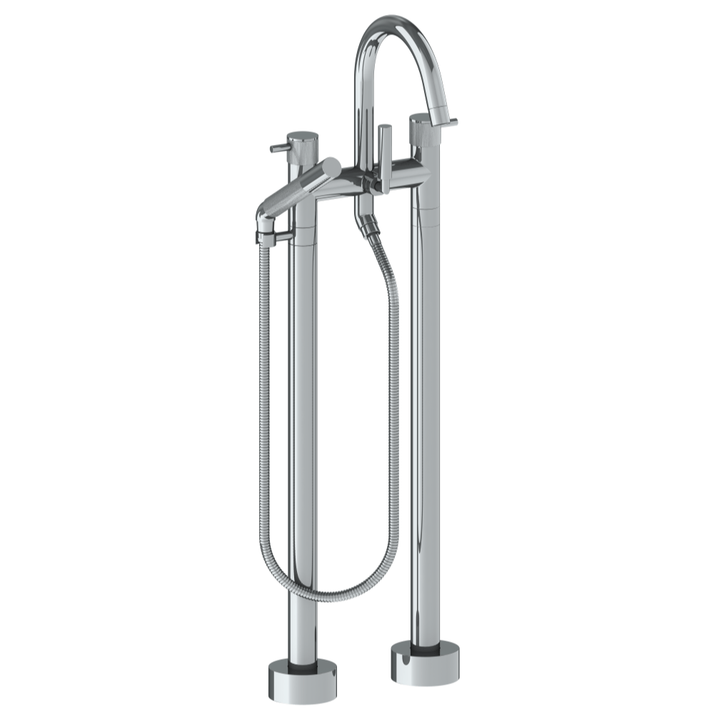 The Watermark Collection Freestanding Bath Fillers Polished Chrome The Watermark Collection Titanium Freestanding Bath Set with Slimline Hand Shower & Swan Spout