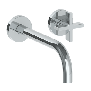The Watermark Collection Basin Taps Polished Chrome The Watermark Collection London Wall Mounted 2 Hole Basin Set with 212mm Spout | Cross Handle