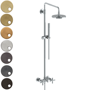 The Watermark Collection Showers Polished Chrome The Watermark Collection Sense Exposed Deluge Shower & Hand Shower Set | Cross Handle