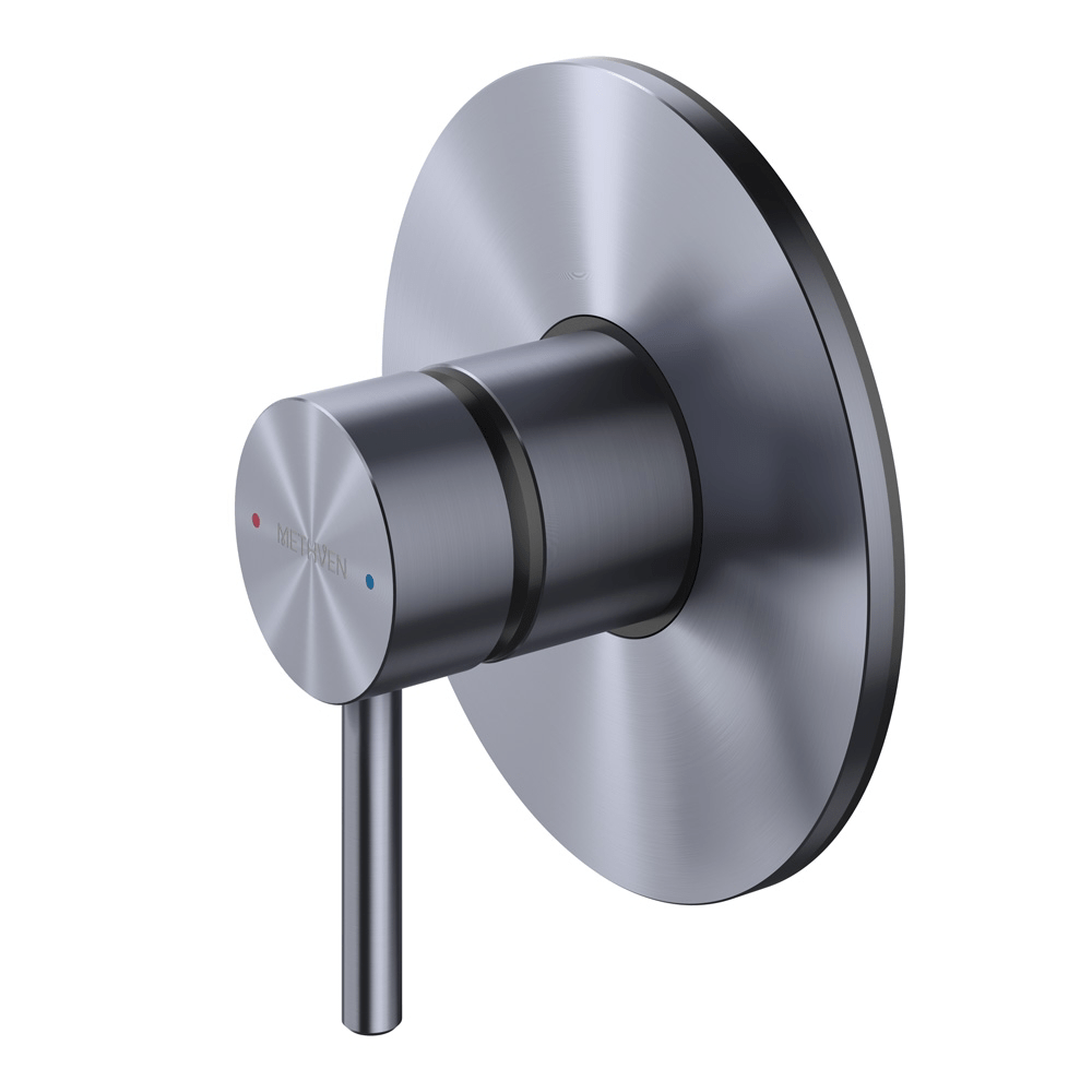 Methven Wall Mixers Methven Tūroa Shower Mixer with Large Faceplate | Brushed Graphite