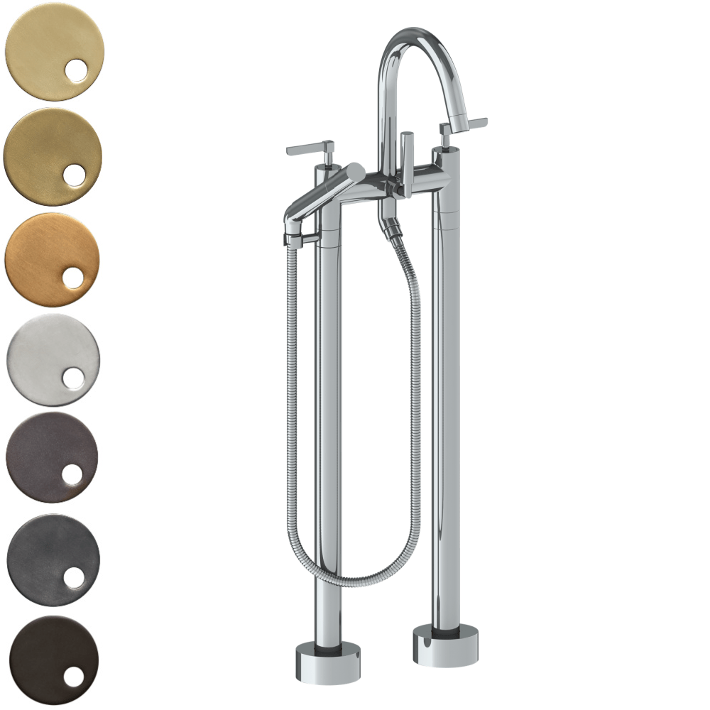 The Watermark Collection Freestanding Bath Fillers Polished Chrome The Watermark Collection Highline Freestanding Bath Set with Slimline Hand Shower | Lever Handle