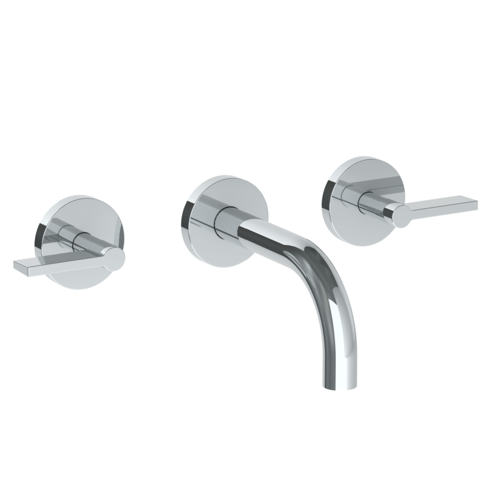 The Watermark Collection Basin Taps Polished Chrome The Watermark Collection London Wall Mounted 3 Hole Basin Set with 142mm Spout | Lever Handle