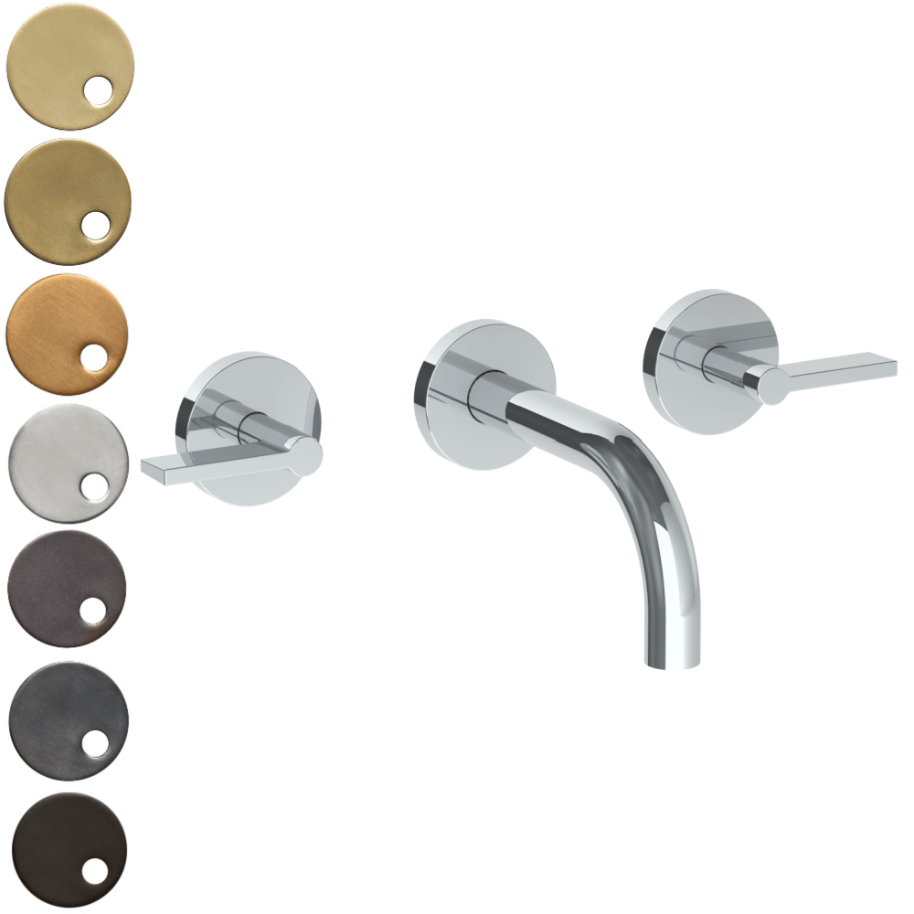 The Watermark Collection Basin Taps Polished Chrome The Watermark Collection London Wall Mounted 3 Hole Basin Set with 142mm Spout | Lever Handle
