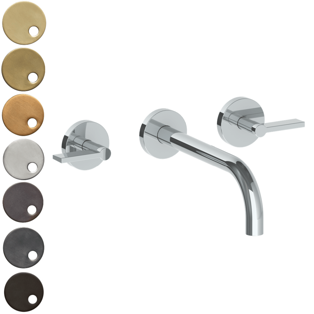 The Watermark Collection Basin Taps Polished Chrome The Watermark Collection London Wall Mounted 3 Hole Basin Set with 212mm Spout | Lever Handle
