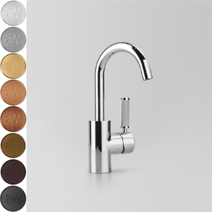 Astra Walker Basin Taps Astra Walker Knurled Icon + Lever Gooseneck Basin Mixer