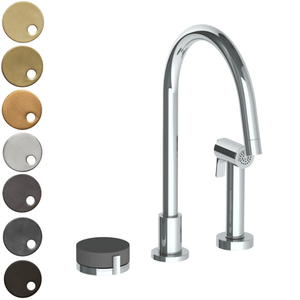 The Watermark Collection Kitchen Tap The Watermark Collection Elements 2 Hole Kitchen Set with Seperate Pull Out Rinse Spray | Scallop Insert