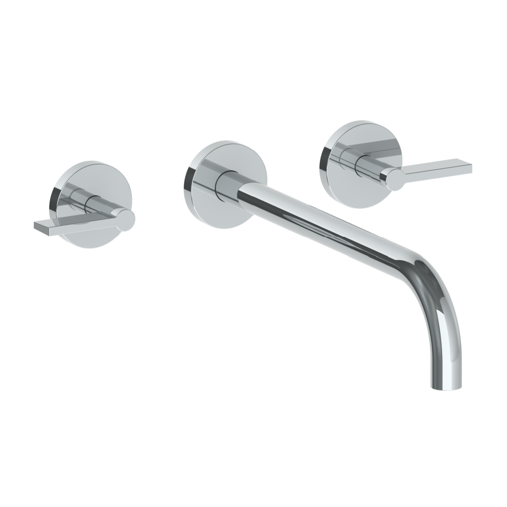 The Watermark Collection Basin Taps Polished Chrome The Watermark Collection London Wall Mounted 3 Hole Basin Set with 296mm Spout | Lever Handle