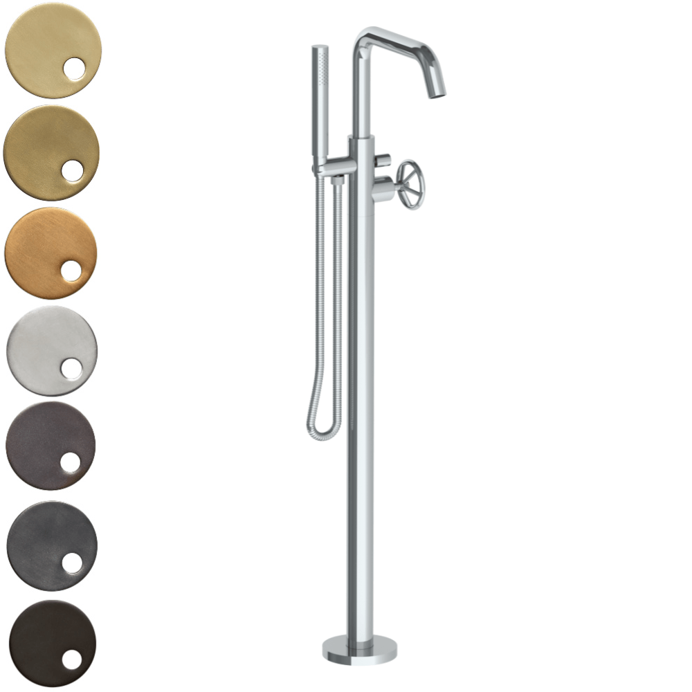 The Watermark Collection Freestanding Bath Fillers Polished Chrome The Watermark Collection Brooklyn Freestanding Bath Set with Slimline Hand Shower