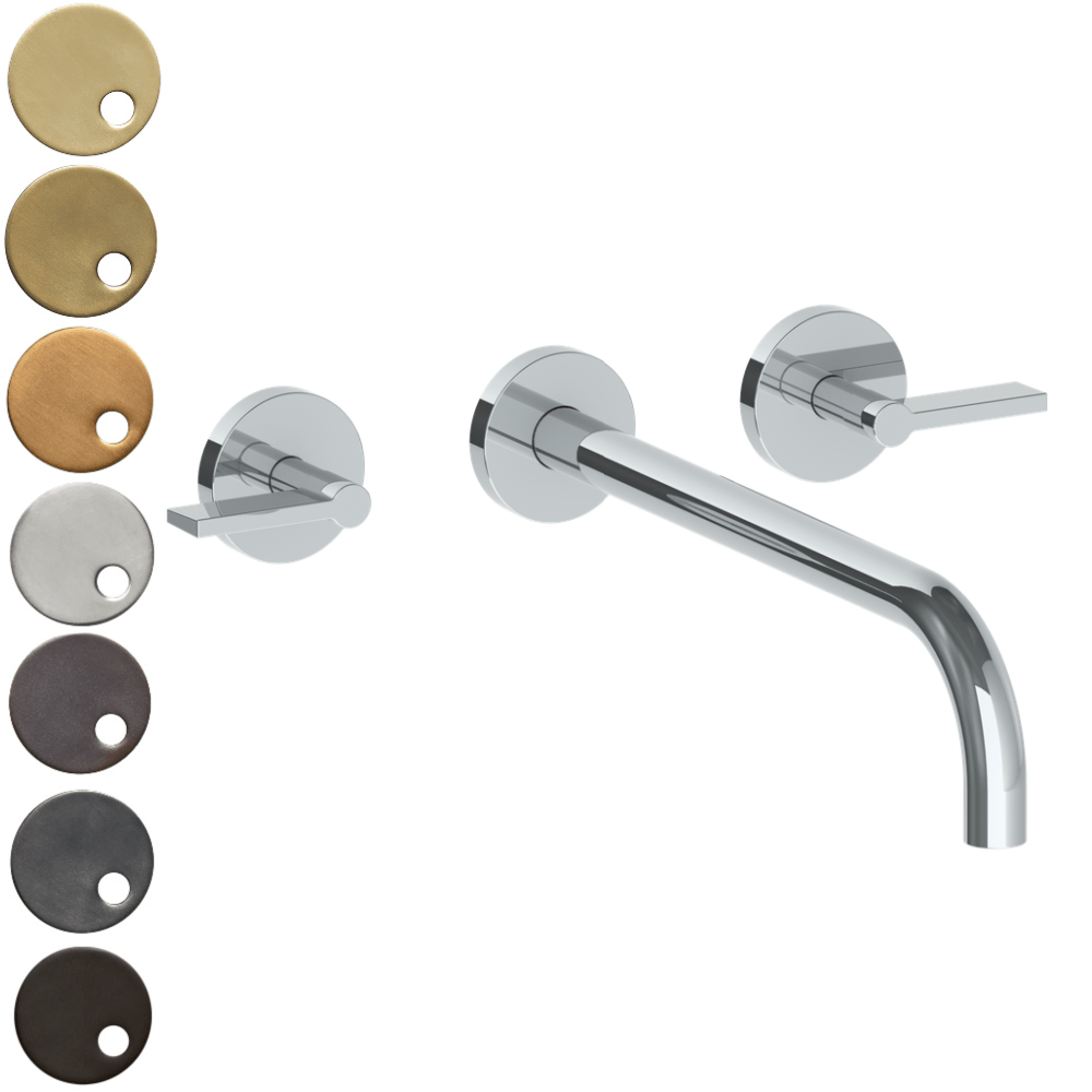 The Watermark Collection Basin Taps Polished Chrome The Watermark Collection London Wall Mounted 3 Hole Basin Set with 296mm Spout | Lever Handle