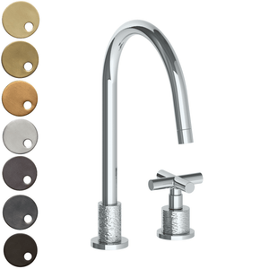 The Watermark Collection Kitchen Taps Polished Chrome The Watermark Collection Sense 2 Hole Kitchen Set | Cross Handle