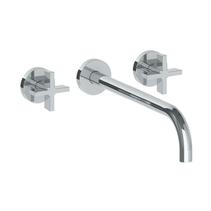 The Watermark Collection Basin Taps Polished Chrome The Watermark Collection London Wall Mounted 3 Hole Basin Set with 296mm Spout | Cross Handle
