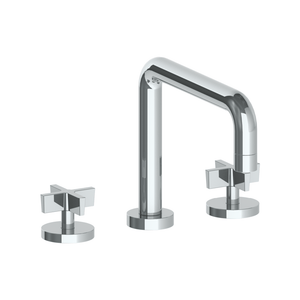 The Watermark Collection Bath Taps Polished Chrome The Watermark Collection London 3 Hole Bath Set with Square Spout | Cross Handle