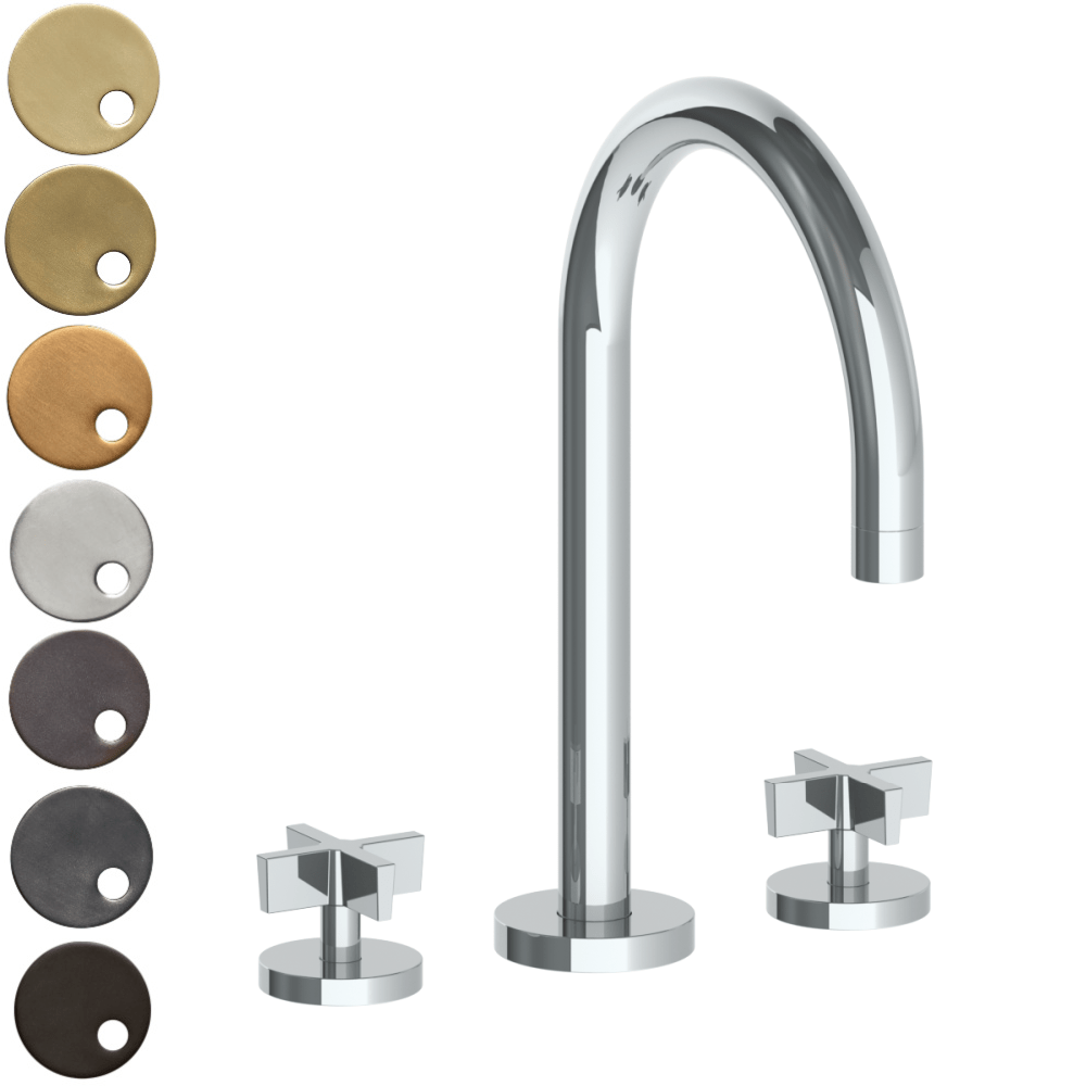 The Watermark Collection Bath Taps Polished Chrome The Watermark Collection London 3 Hole Bath Set with Swan Spout | Cross Handle