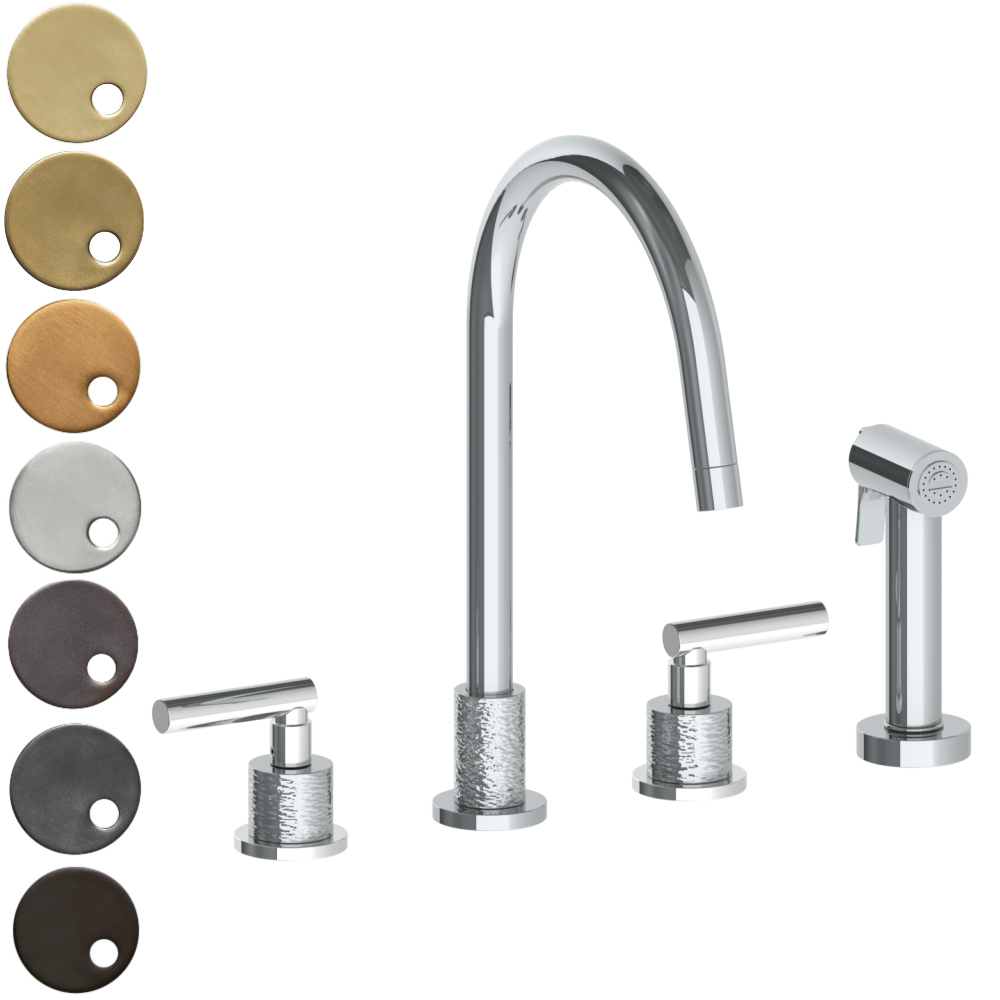 The Watermark Collection Kitchen Taps Polished Chrome The Watermark Collection Sense 3 Hole Kitchen Set with Seperate Pull Out Rinse Spray | Lever Handle