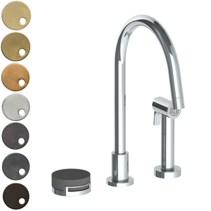 The Watermark Collection Kitchen Tap The Watermark Collection Elements 2 Hole Kitchen Set with Seperate Pull Out Rinse Spray | Bridge Insert