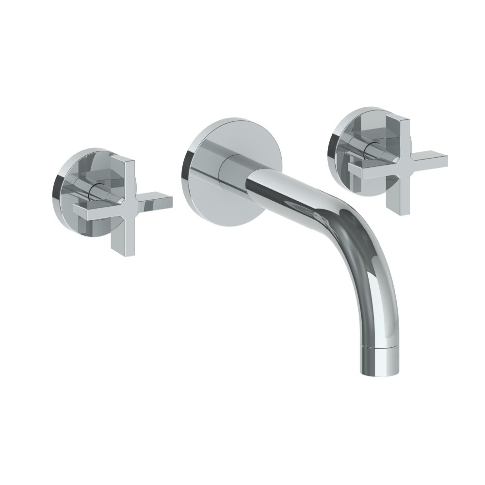 The Watermark Collection Bath Taps Polished Chrome The Watermark Collection London Wall Mounted 3 Hole Bath Set | Cross Handle